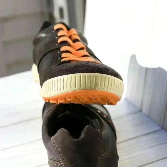 ECCO Men's Golf Shoes Size 42 Brown Leather Hydromax Excellent Condition - Picture 6 of 12